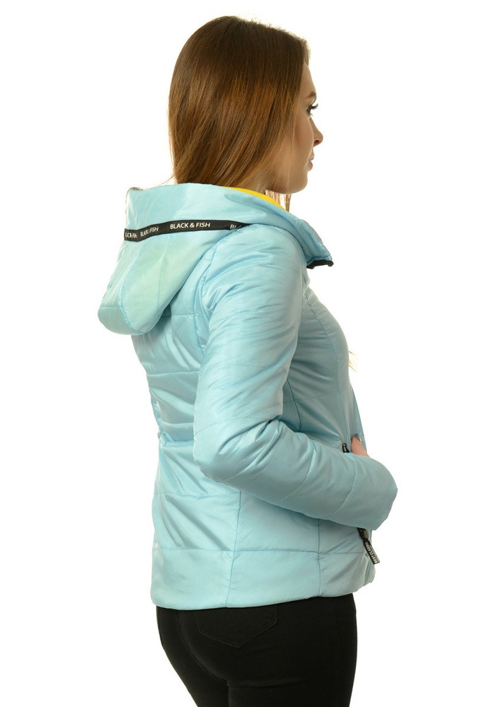 Damska Jesienna Wiosenna Kurtka Błękitna