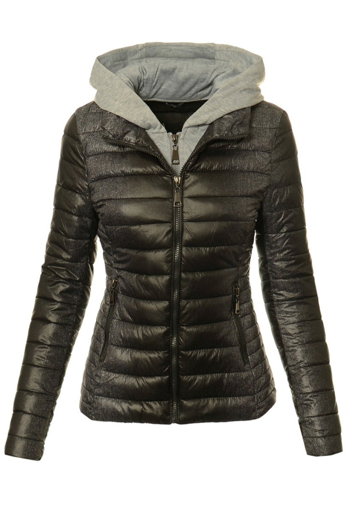 Damska Jesienna Wiosenna Kurtka Ortalionowa Elma Czarna