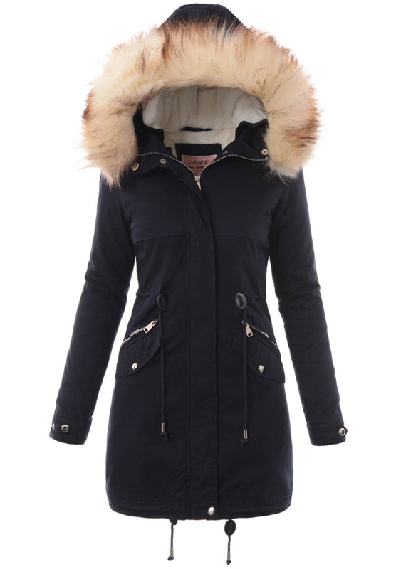 Damska Kurtka Parka Zimowa 2w1 Melka Granat