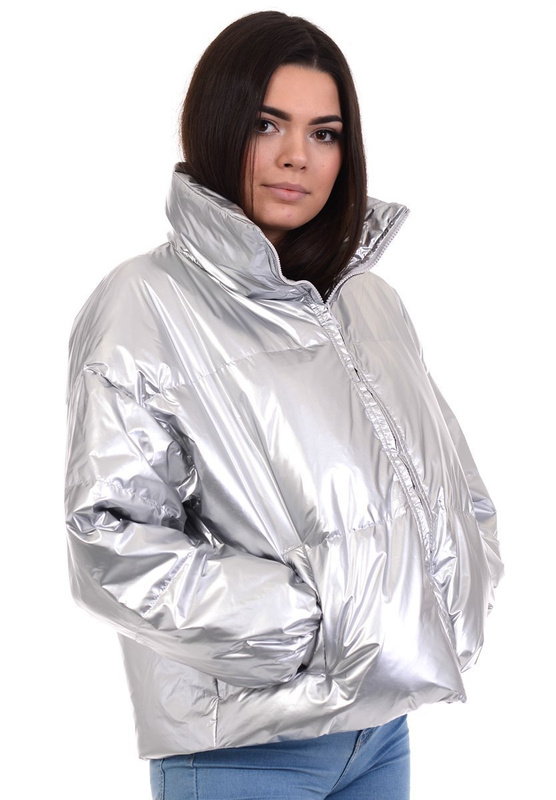 Damska Kurtka Oversize Courreges Srebrna