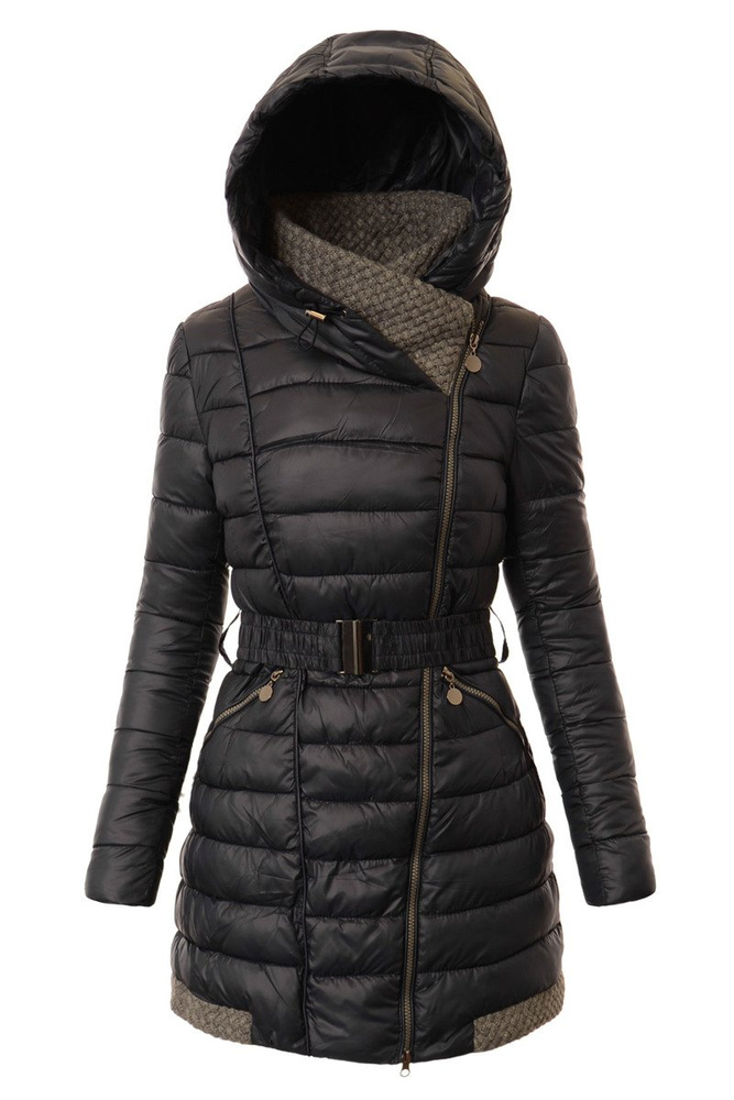 Damska Długa Zimowa Ortalionowa Kurtka Rose Granatowa