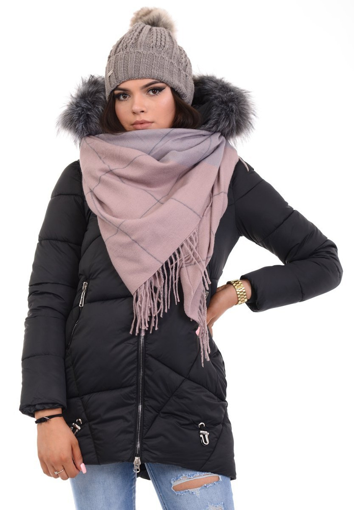 Chusta Damska Brązowo-Szary