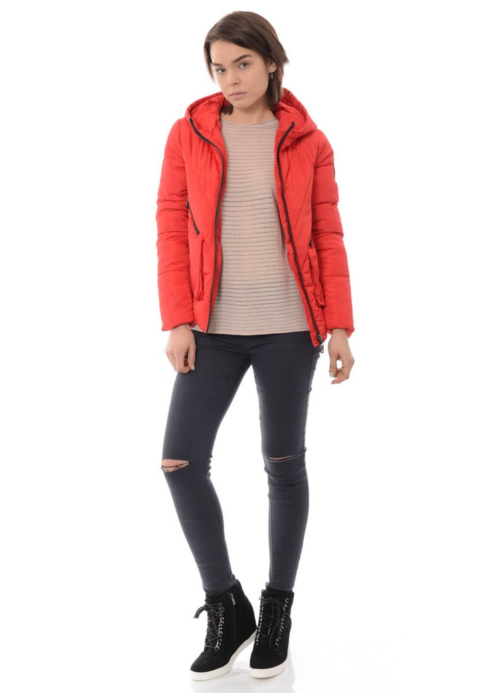 Damska Zimowa Kurtka Ortalionowa Ludmiła Czerwona