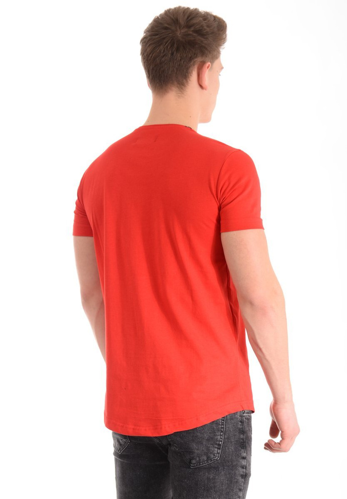 Męska Koszulka T-Shirt Nadruk Czerwona