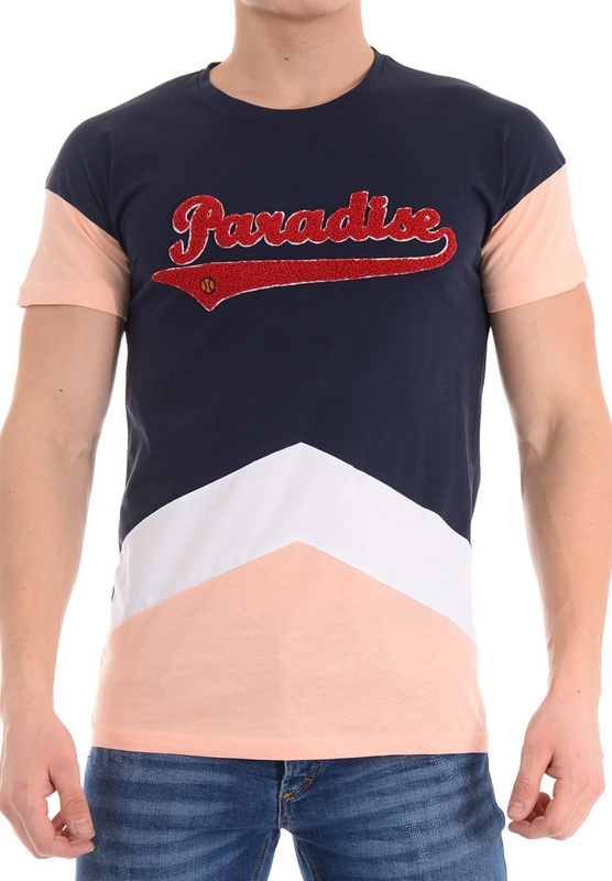 Męska Koszulka T-Shirt Nadruk Granatowa