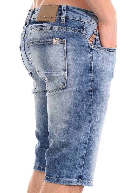 Męskie Spodenki Jeansowe Niebieskie