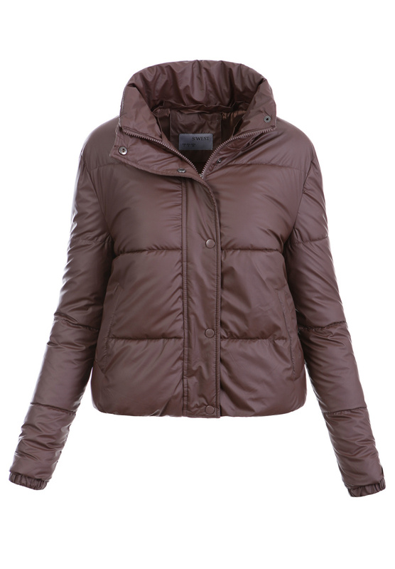 Damska Kurtka Pikowana Michaela Brązowa