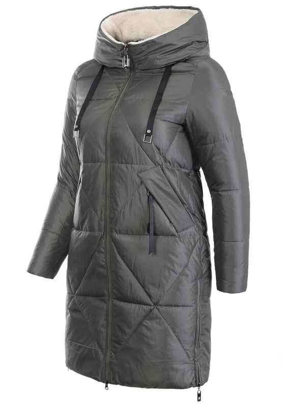 Damska Kurtka Pikowana Długa Blanca Khaki
