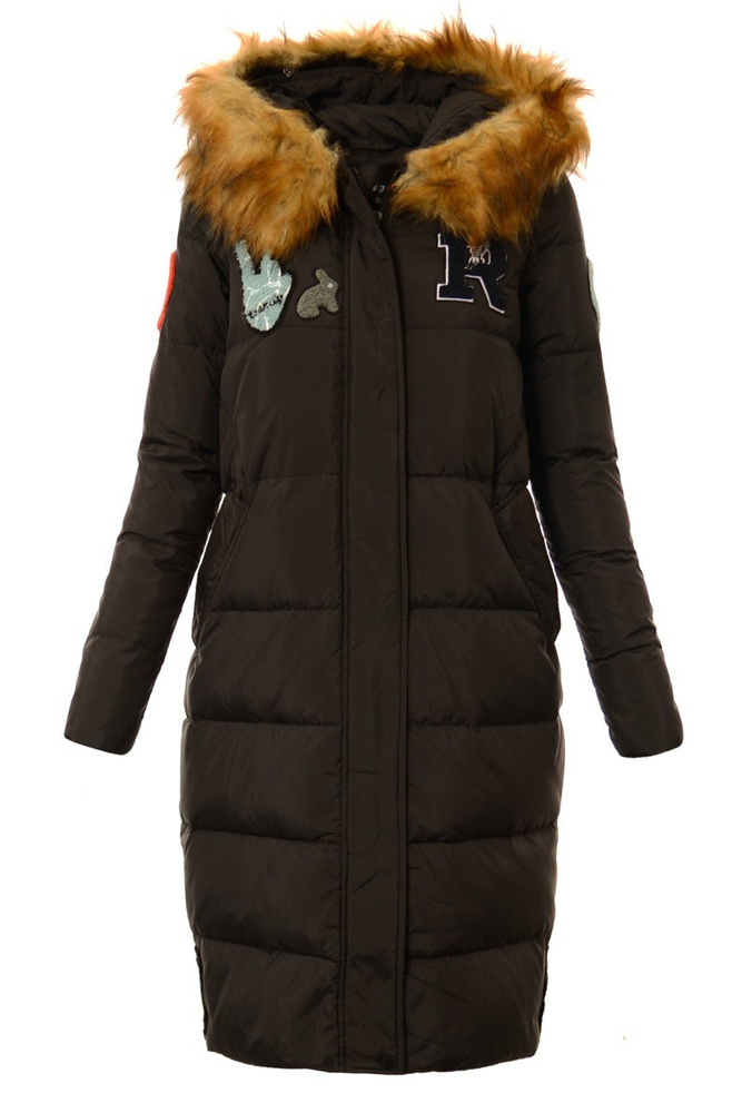 Długa Puchowa Damska Kurtka Zimowa Darcy Czarna