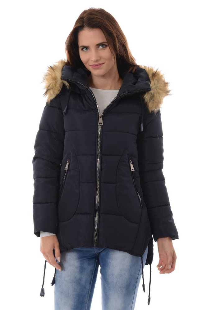 Damska Zimowa Ortalionowa Kurtka Pamela Granatowa