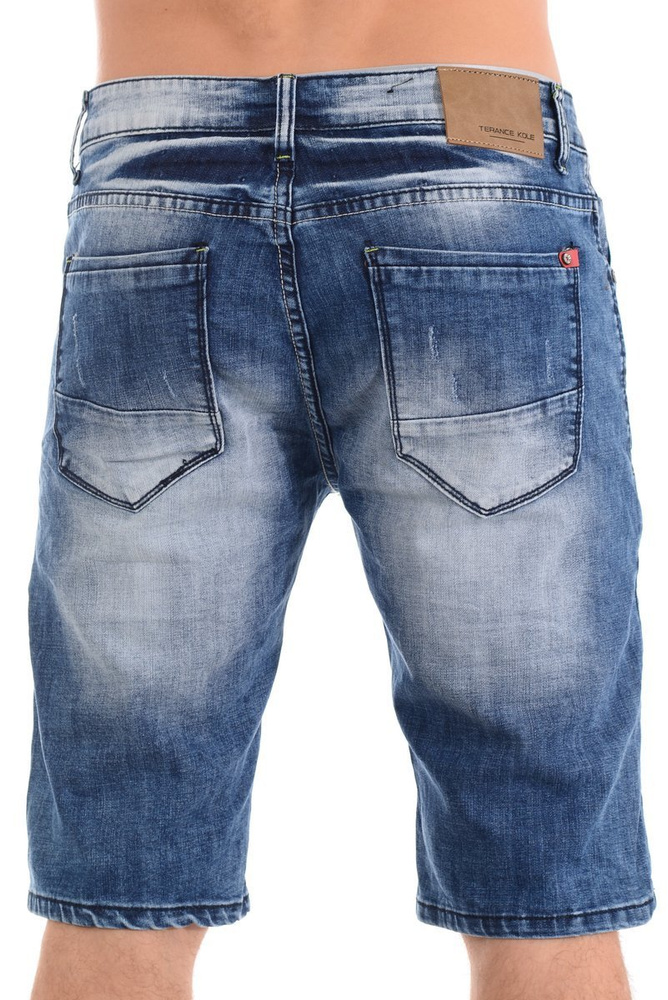 Męskie Spodenki Jeansowe Niebieskie