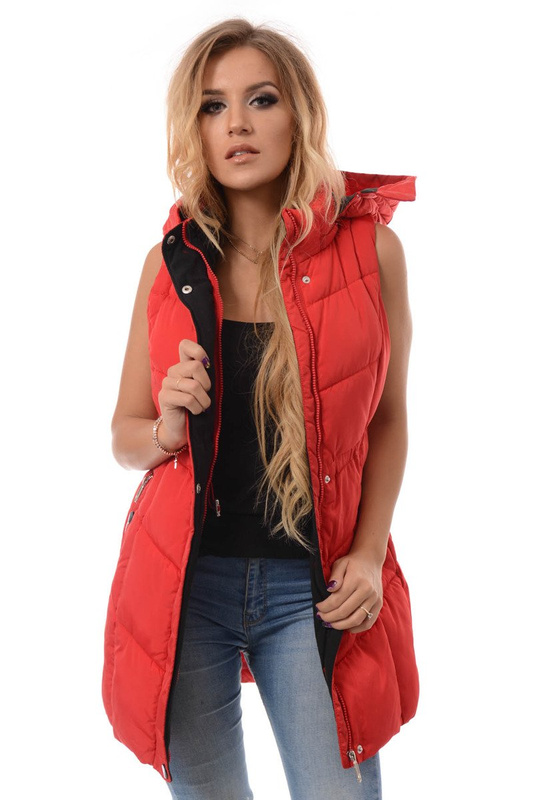 Damska Kamizelka Bezrękawnik Anna Czerwony