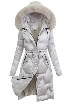 Damska Kurtka Zimowa Perłowo Beżowa