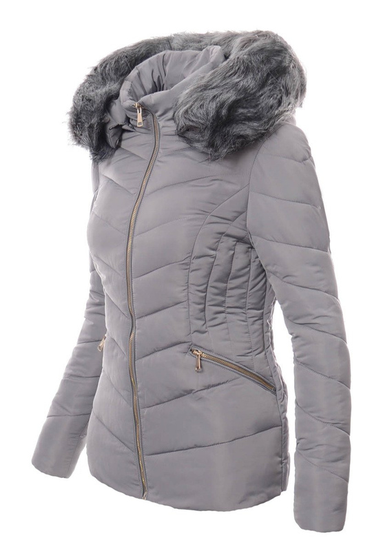 Damska Zimowa Kurtka Ortalionowa Szara