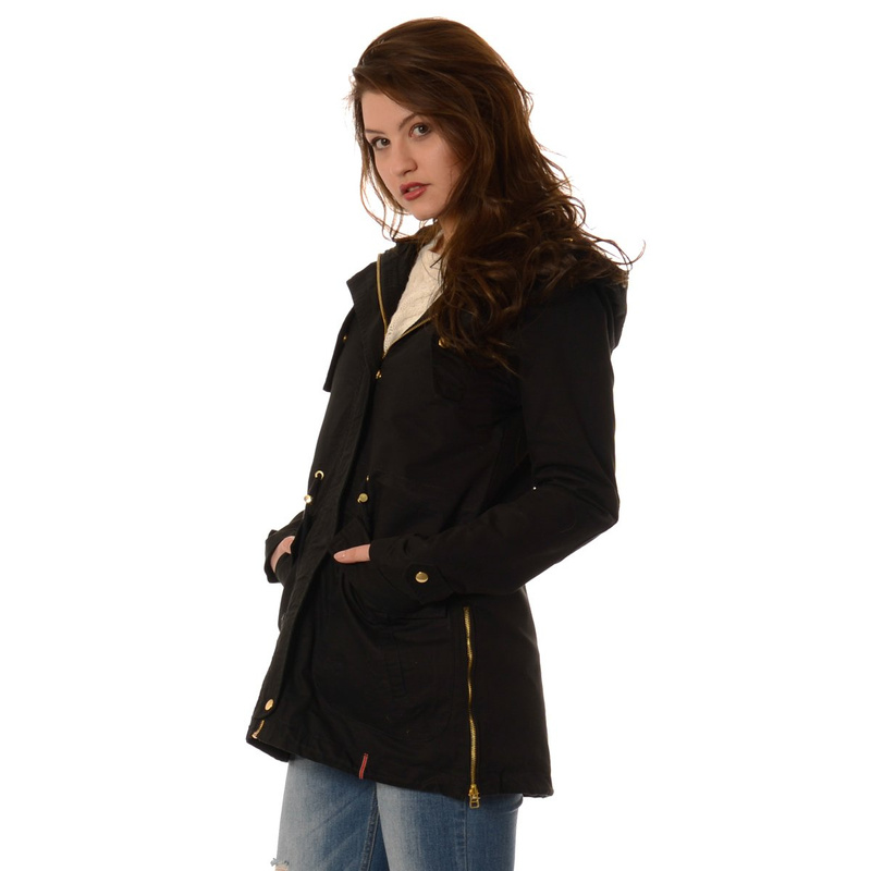 Damska Wiosenna Parka Alice Czarna