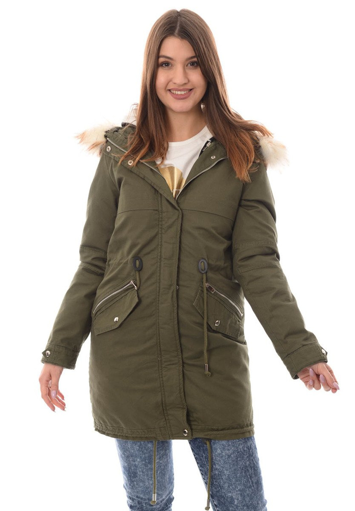 Damska Kurtka Parka Zimowa 2w1 Melka Zielona