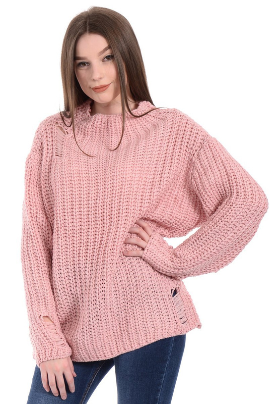 Damski Sweter Oversize Różowy