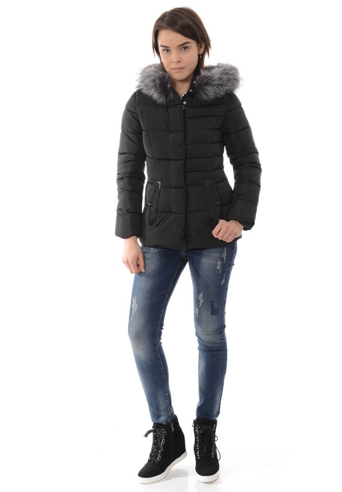 Damska Zimowa Kurtka Ortalionowa Czarna