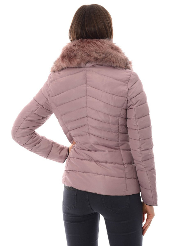 Damska Krótka Zimowa Kurtka Ortalionowa Różowa