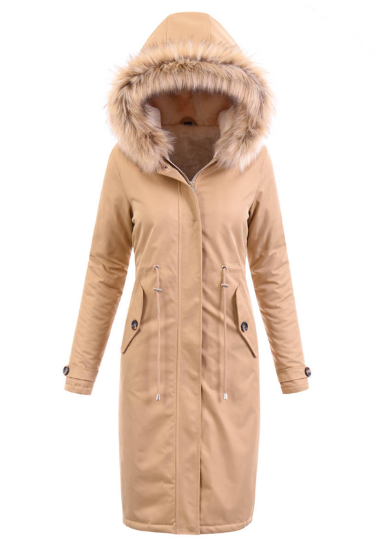 Damska Kurtka Parka Zimowa Selena Beżowa