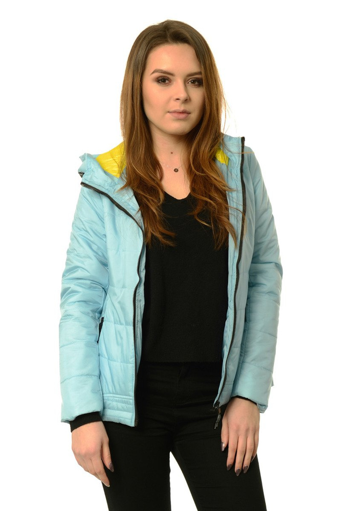 Damska Jesienna Wiosenna Kurtka Błękitna