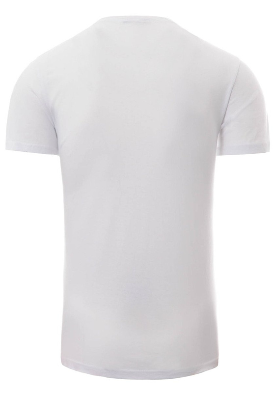 Męska Koszulka T-Shirt Nadruk Samochód Biała