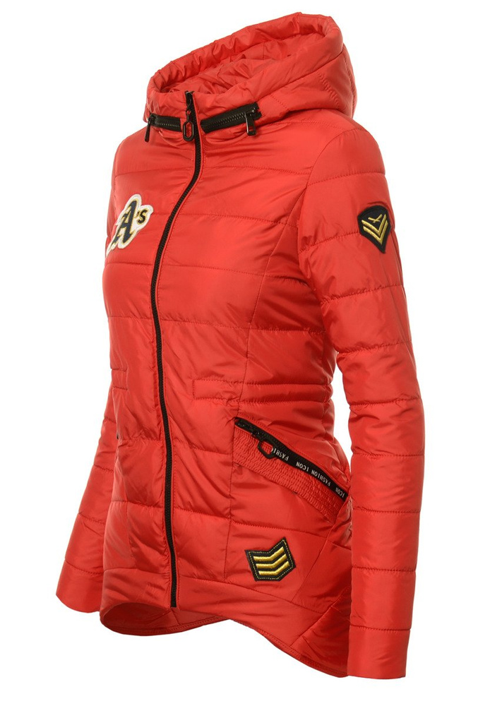 Damska Jesienna Wiosenna Kurtka Lilien Czerwona