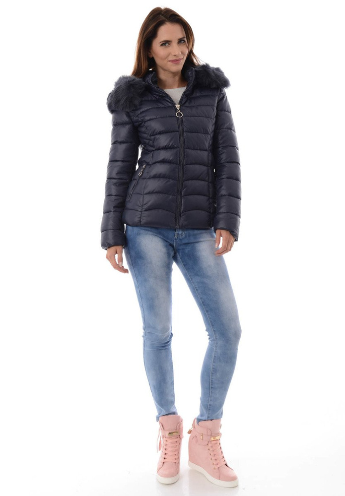 Damska Zimowa Kurtka Ortalionowa Daria Granatowa