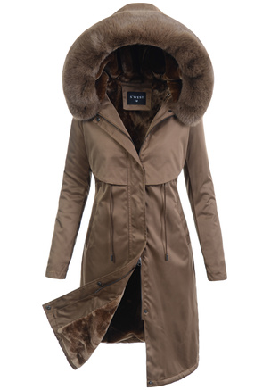 Damska Kurtka Parka Zimowa Natalia Brązowa