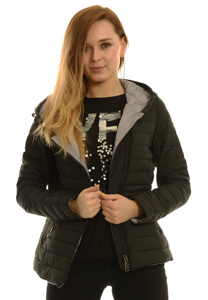 Damska Jesienna Wiosenna Kurtka Ortalionowa Czarna