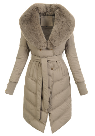 Damska Kurtka Zimowa Bronisława Ciemno Beżowa
