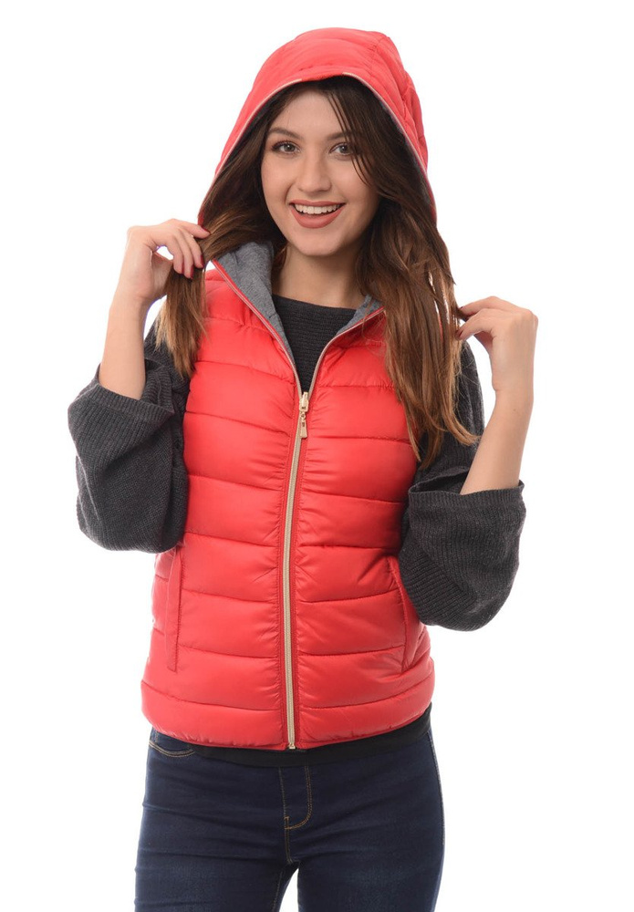 Damska Kamizelka Bezrękawnik Ines Czerwony