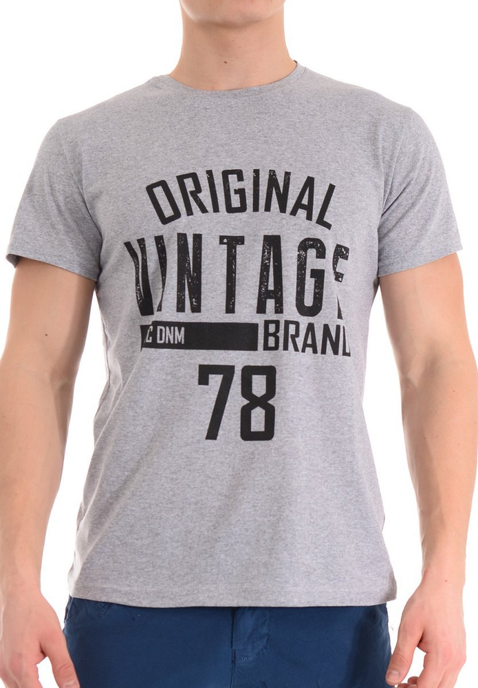 Męska Koszulka T-Shirt Nadruk Szara