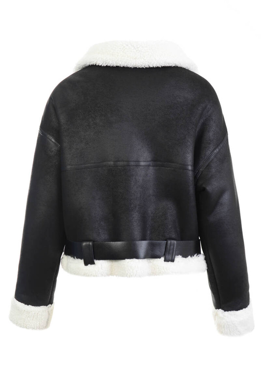 Damska Zimowa Kurtka Kożuszek Ginny Czarna