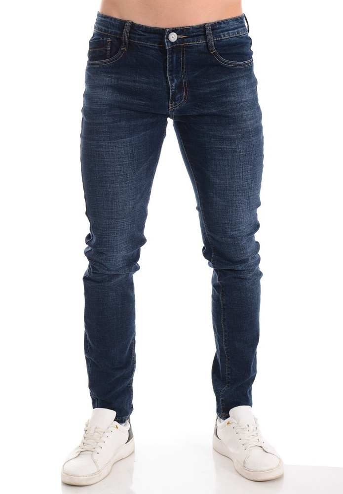 Męskie Spodnie Jeansowe Granatowe