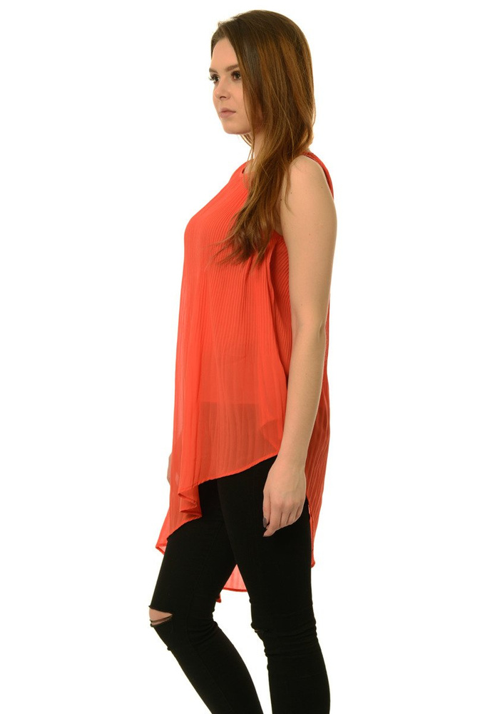 Damska Asymetryczna Tunika Ceglana