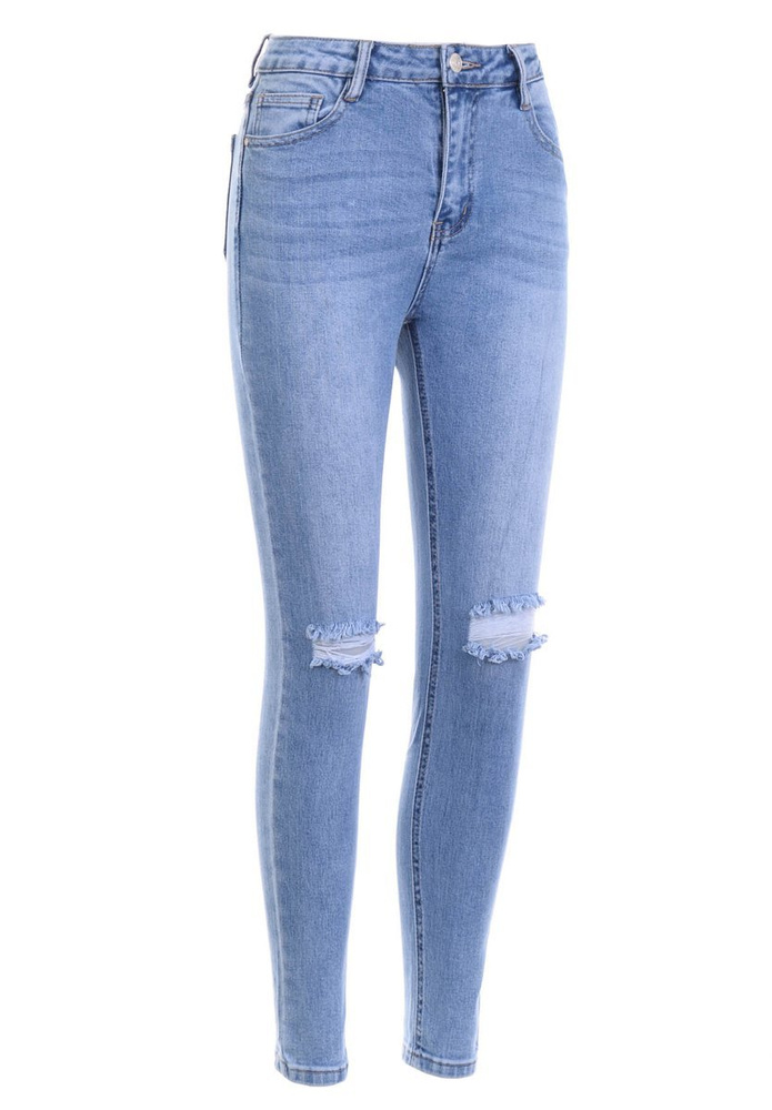 Damskie Spodnie Jeansowe Niebieskie