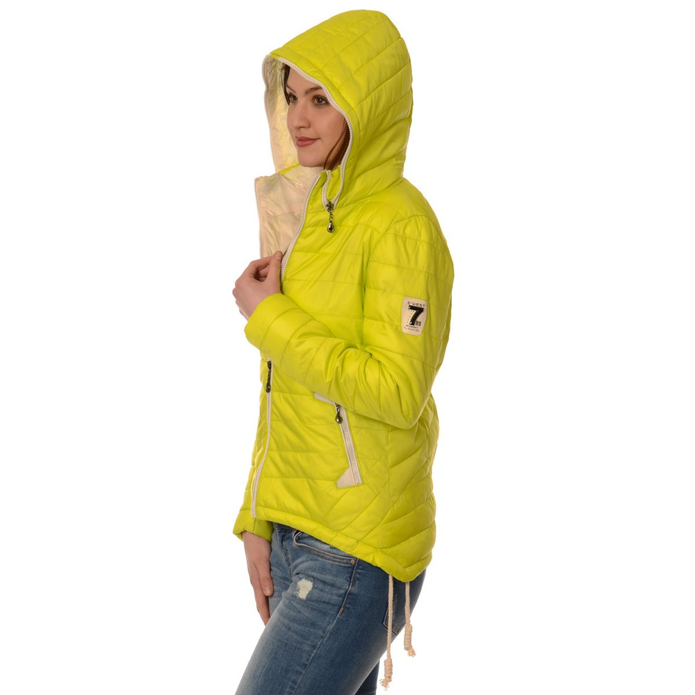 Damska Wiosenna Kurtka Ortalionowa Eva Limonkowa