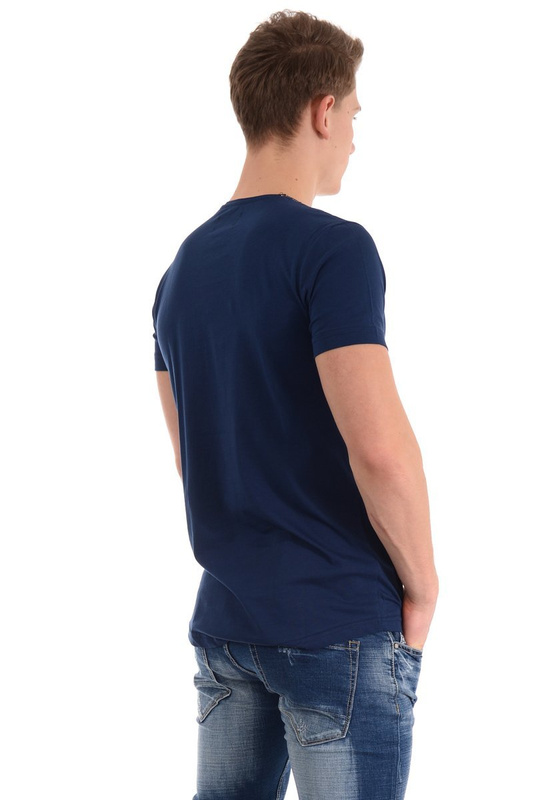 Męska Koszulka T-Shirt Nadruk Granatowa