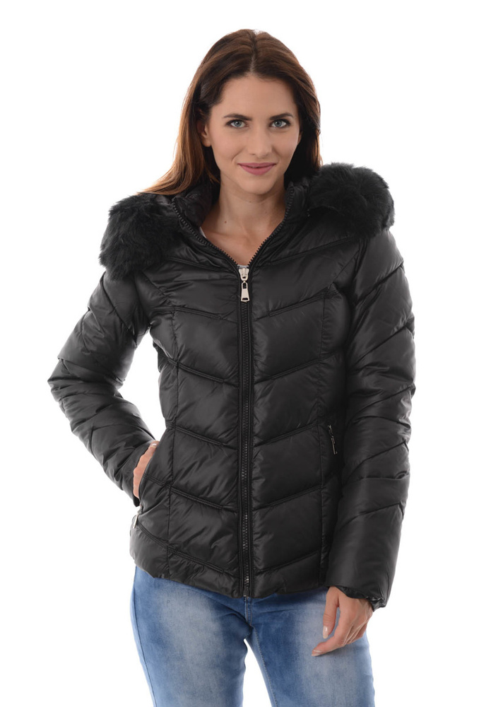 Damska Zimowa Kurtka Ortalionowa Czarna