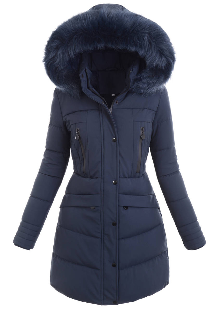 Damska Kurtka Zimowa Ortalionowa Janina Granatowa