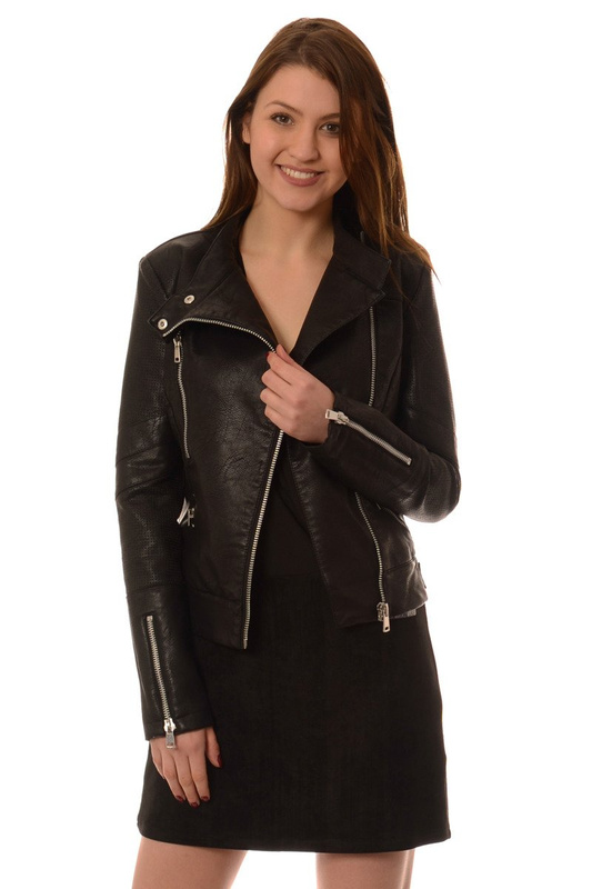 Damska Kurtka Skórzana Ramoneska Judith Czarna