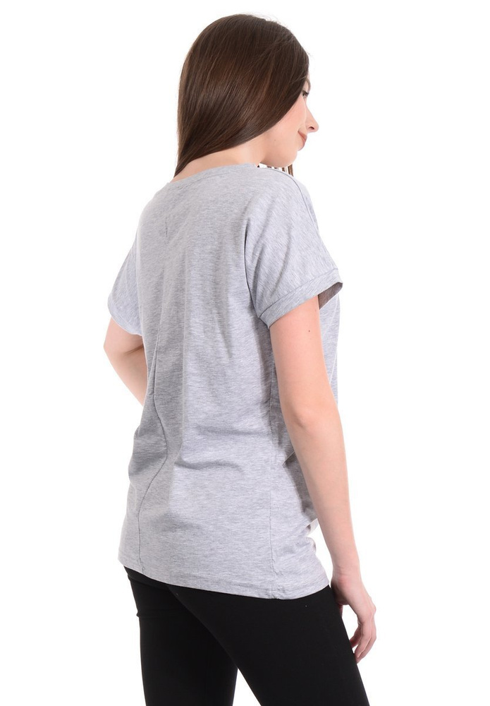 Damska Koszulka Nadruk Dziewczyna Z Rowerem Szara