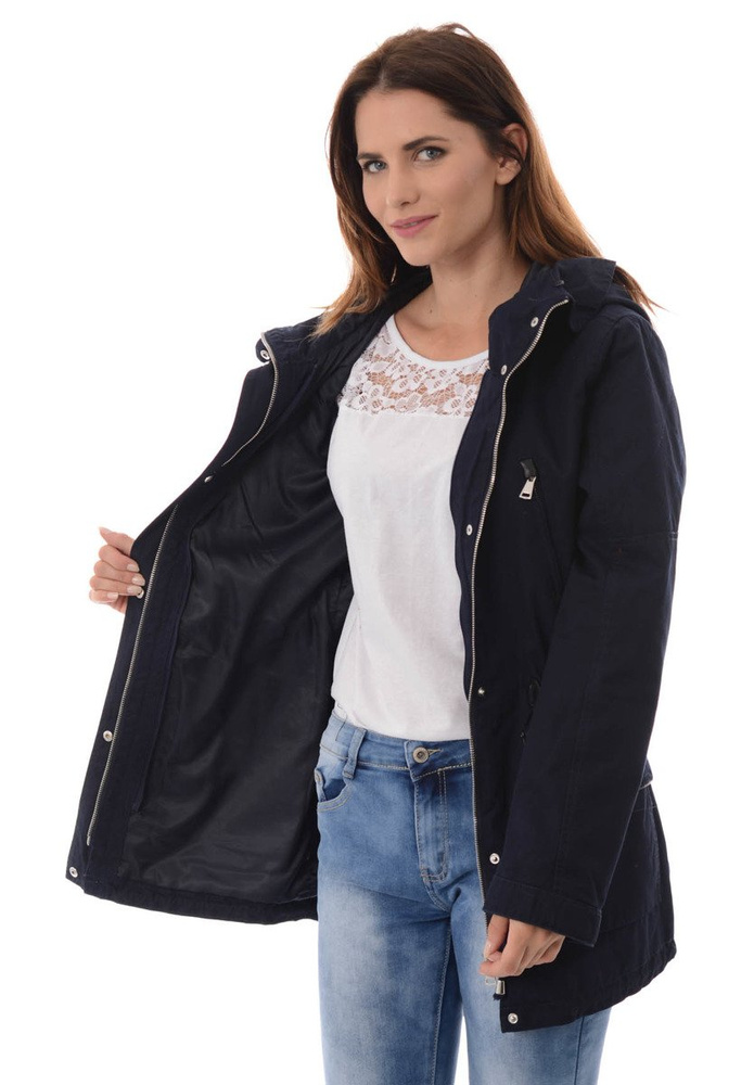 Damska Kurtka Parka Zimowa 2w1 Amira Granatowa