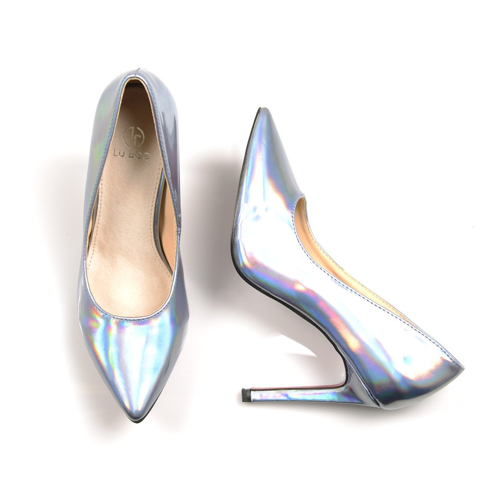 Niebieskie Szpilki Lu Boo Hologramowe