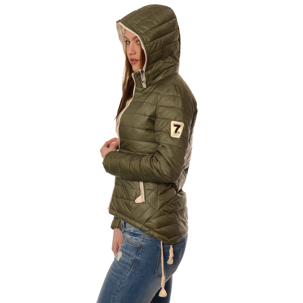 Damska Wiosenna Kurtka Ortalionowa Zielona