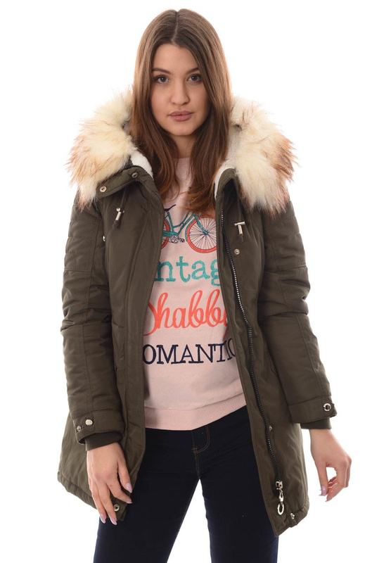 Damska Zimowa Kurtka Ortalionowa Zielona