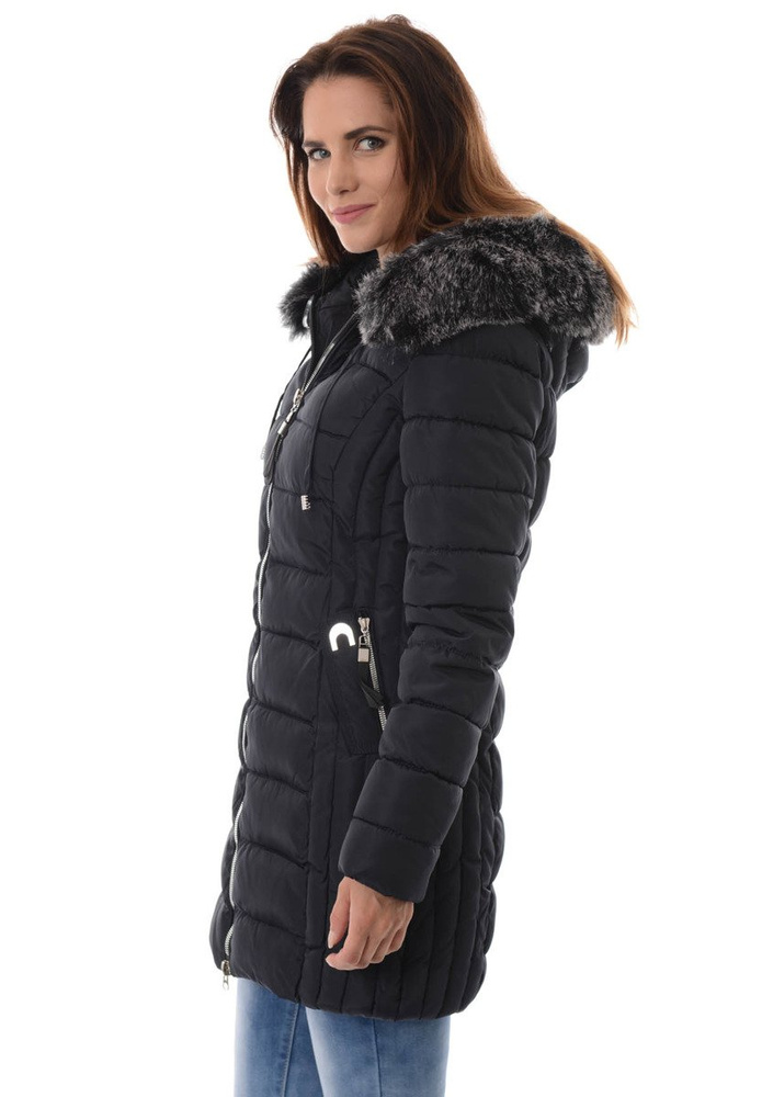 Damska Zimowa Kurtka Ortalionowa Granatowa