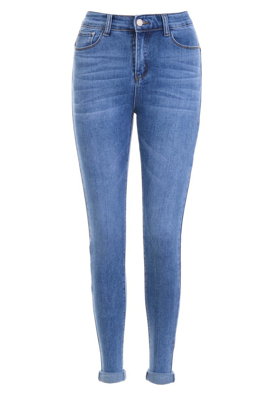 Damskie Spodnie Jeansowe Ciemno Niebieskie