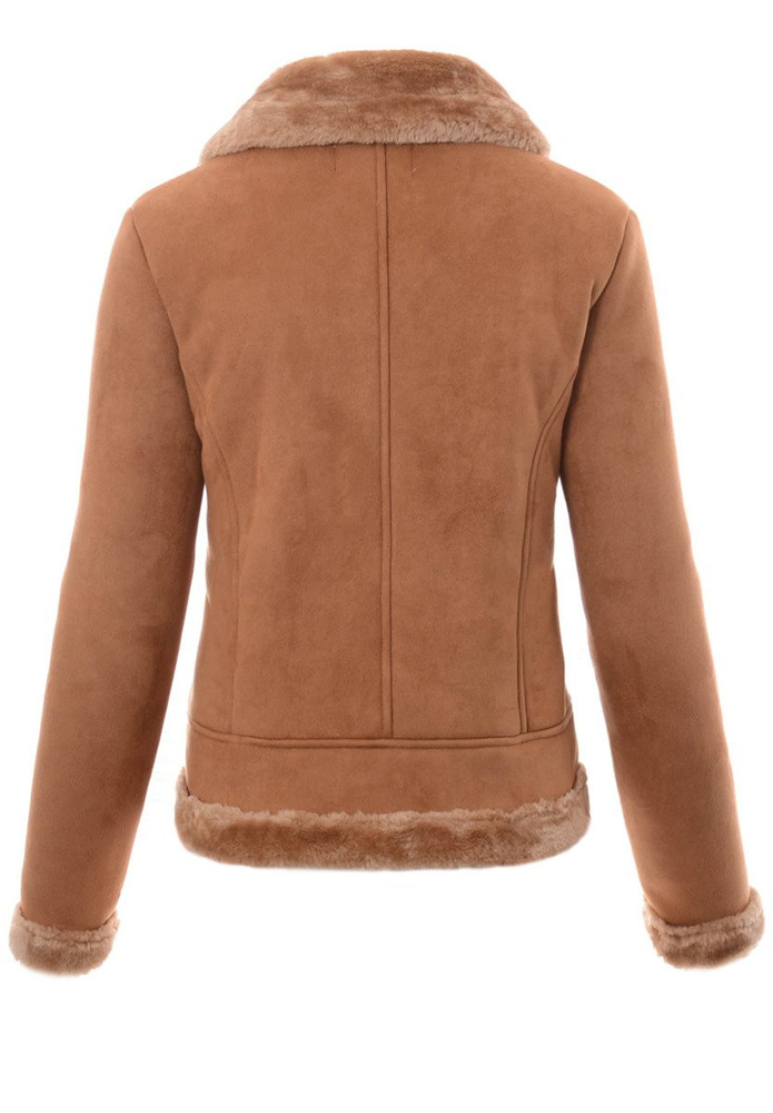 Damska Zimowa Kurtka Kożuszek Aurora Brązowa